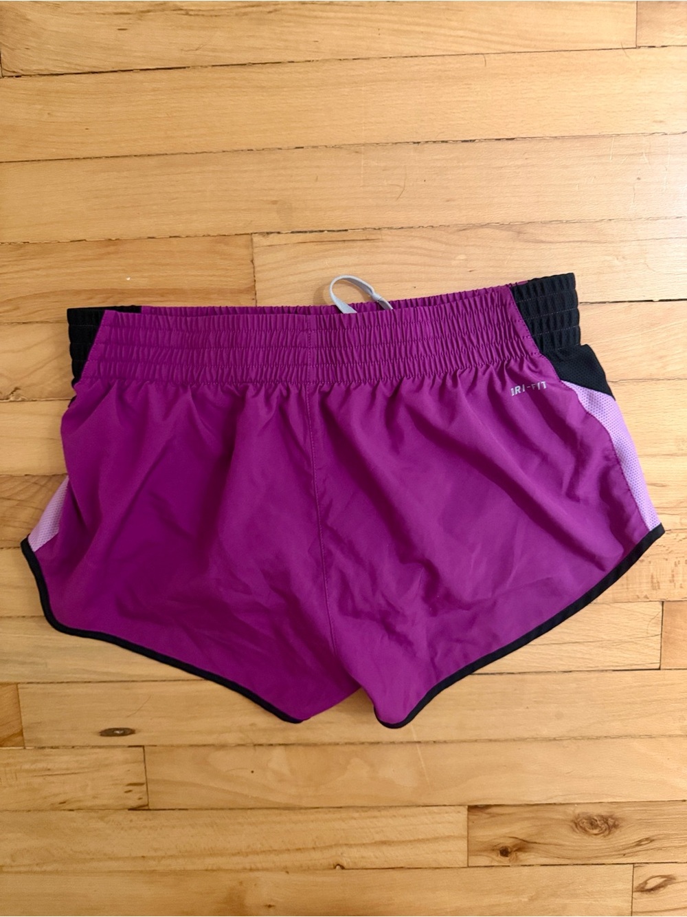Nike Women's Magenta and Black Athletic Shorts